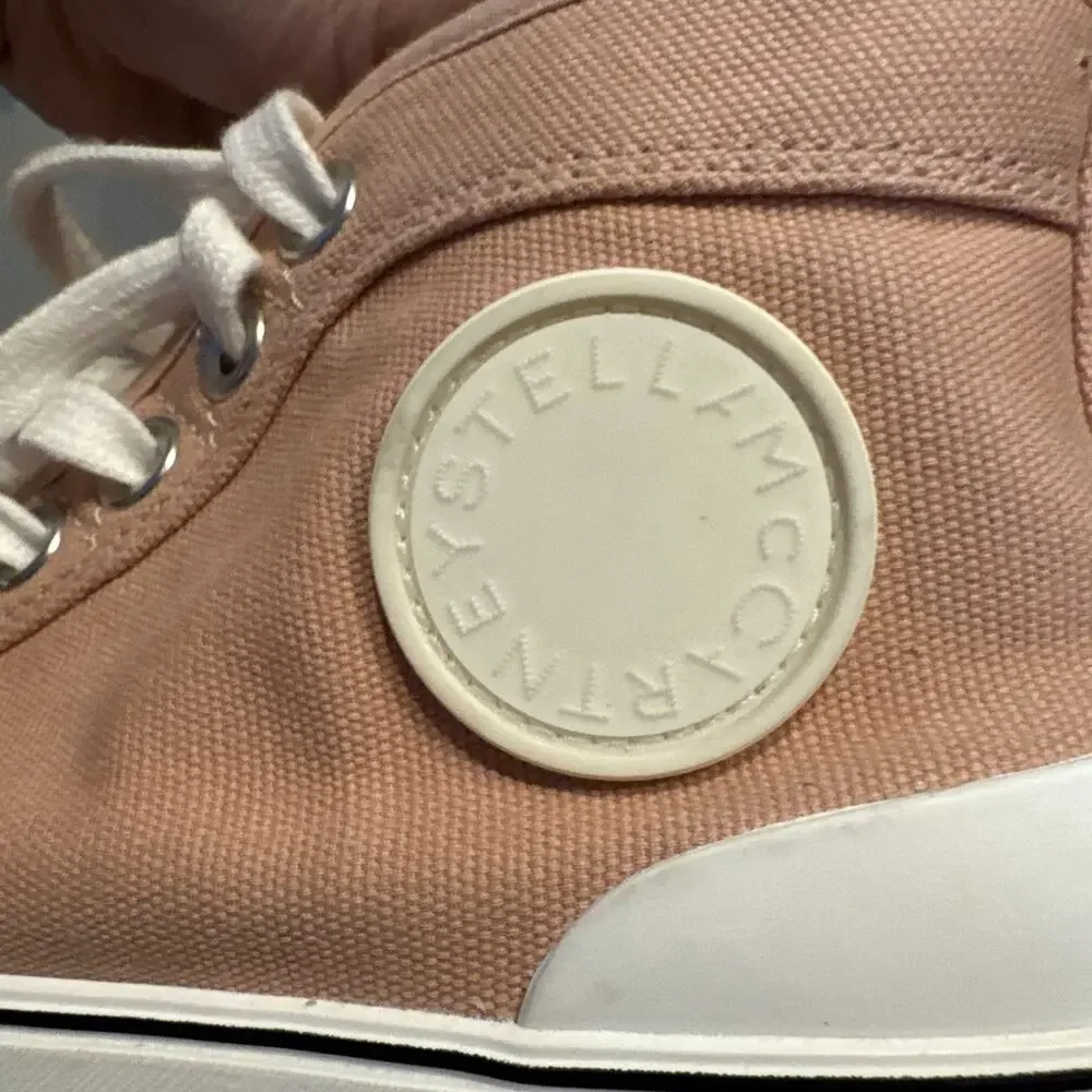 Stella McCartney Futeni/Funchi Blush Canvas High Top shoes Sz 8 blush pink #0047